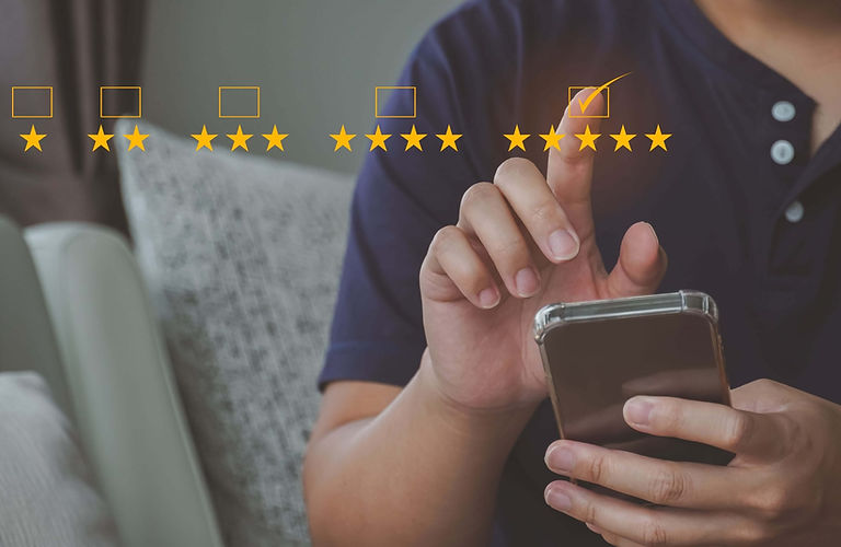 Customer leaving an online review