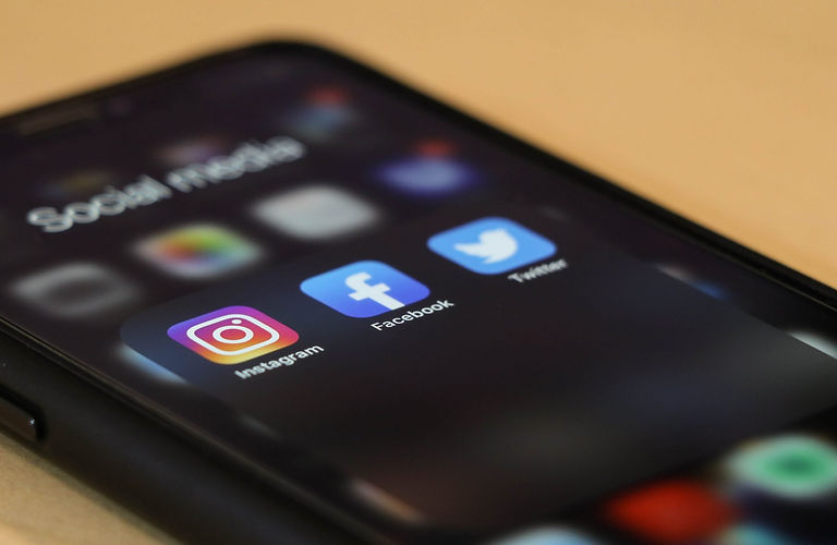 Social media on a phone